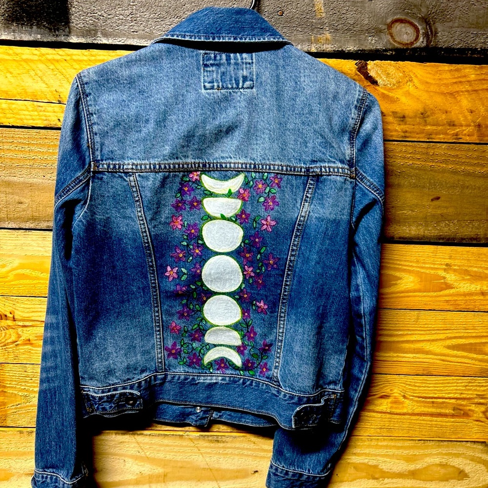 Vintage Hand Painted Jean Jacket